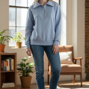 St. John's Bay Blue Quarter-Zip Pullover